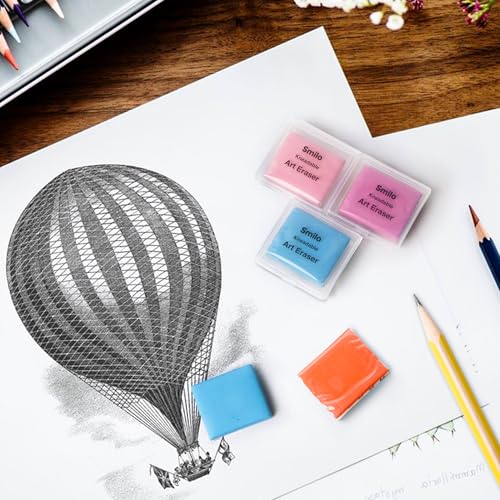 Smilo Kneaded Erasers for Artists, Moldable Putty, 8-Pack, 4 Colors - color: 4 Colors-1