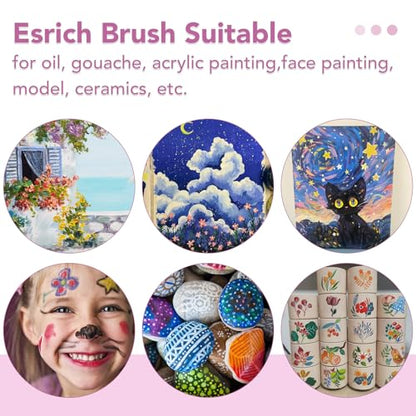 ESRICH 240PCS Pink Paint Brushes, Paint Brush for Acrylic Painting - color: Pink, size: 240