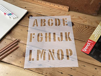Stencil1 Industrial Font Stencil 2" Alphabet Letters Painting Art Craft - style: 2" Letters