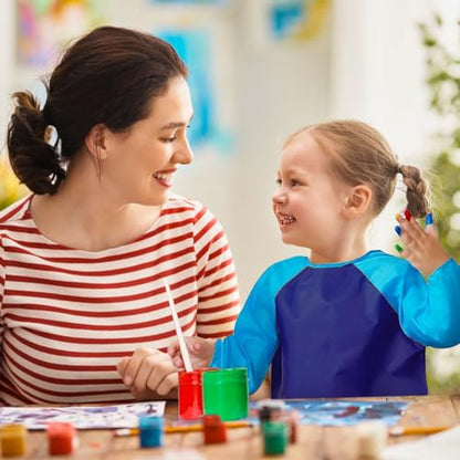 Zkptops Kids Art Smock Waterproof Kids Painting Aprons Toddler Art Smocks Kid Paint Smock with Long Sleeve 3 Roomy Pockets for Age 3-7 Years(Blue) - color: Y 1 Pack Blue