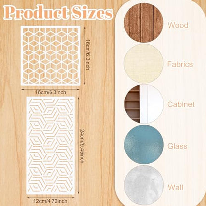 24Pcs Geometric Stencils for Painting, Reusable Abstract Layering Templates - style: Contemporary