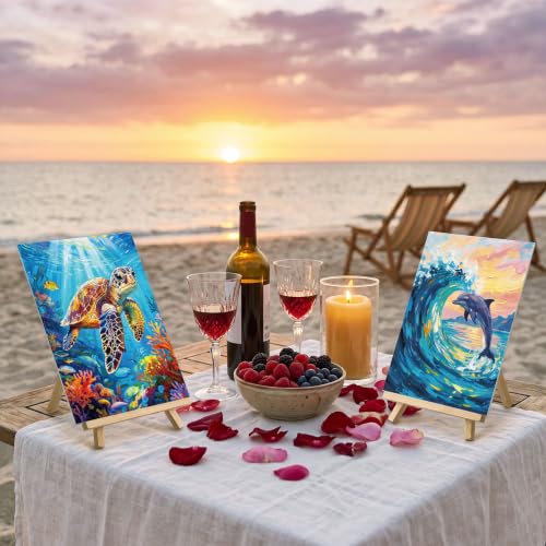 Sherr 12 Pcs Pre Drawn Canvas for Adults,Coastal Scenery,8 x 10 Inch | Pre Printed Canvas, Sip and Paint Party Canvas Painting Kit, for Holiday Painting Crafts Favor - size: 8 x 10 Inch, style: Coastal Scenery