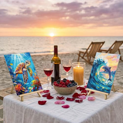 Sherr 12 Pcs Pre Drawn Canvas for Adults,Coastal Scenery,8 x 10 Inch | Pre Printed Canvas, Sip and Paint Party Canvas Painting Kit, for Holiday Painting Crafts Favor - size: 8 x 10 Inch, style: Coastal Scenery
