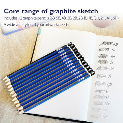 BAZIC PRODUCTS Drawing Drafting Pencils, 6B to 6H Graphite, 2-Pack | graphite grades 6B to 6H, sketching, shading, fine art, technical drawing, design work - size: 1 Count (Pack of 2)