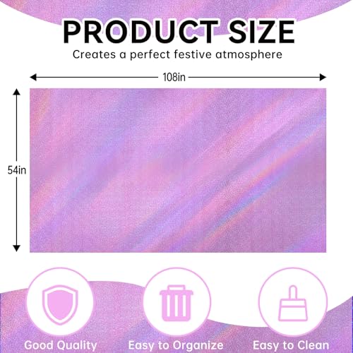 4 Pack Iridescent Plastic Pink Tablecloths Laser Table Covers Shiny Holographic Foil Tablecloth Disposable Rectangle Table Covers for Birthday Wedding Christmas Holiday Party Decorations 54x108 Inch - color: Pink