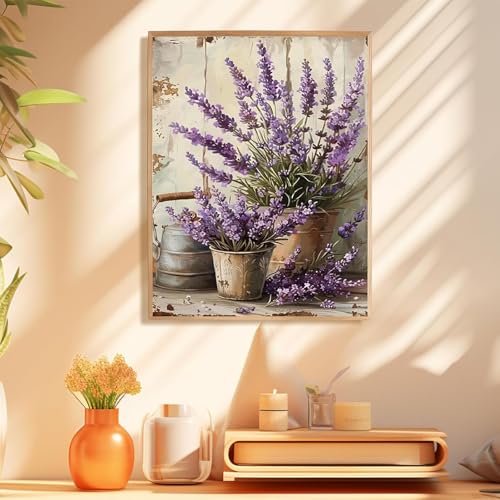 Paint by Numbers Kit for Adults Flower, Paint by Number for Adults 16x20 in - color: Lavender