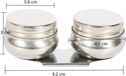 1PC Stainless Steel Oil Painting Palette Cup with Lid and Clip 2 Dipper Large Mouth Oil Paint Pot Container Leakproof Oil Paint Container Cup Turpentine Solvent Tins for Drawing Art Suppllies
