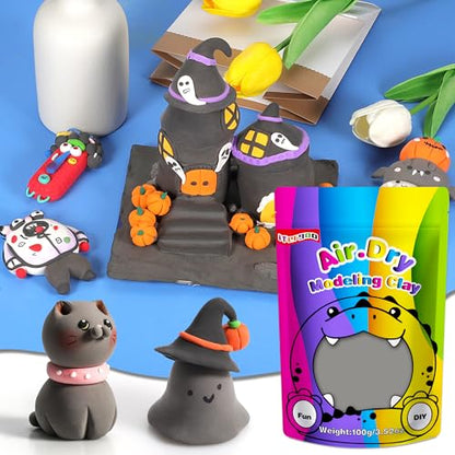 ifergoo 100g Gray Air Dry Clay, 3.5oz DIY Creative Modeling Clay for Kids | Refill Foam Magic Clay for School Art & Craft Project, Slime Supplies, Ultra-light & Soft, Gift for Age 3-12 Boys & Girls - color: Gray/100g