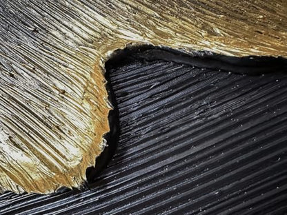 zoinart 100% Hand-Painted 3D Black and Gold Textured Wall Art, Abstract Modern Waves Oil Paintings on Canvas Wall Decor - color: BL-073