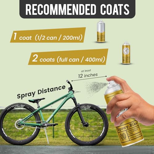 Spray.Bike Keirin Flake Finishing Coat - Kirameki Gold, 400ml | Metal Flake Spray Paint Coating | Glitter Spray Paint Topcoat for Steel, Aluminum - color: Flake Gold
