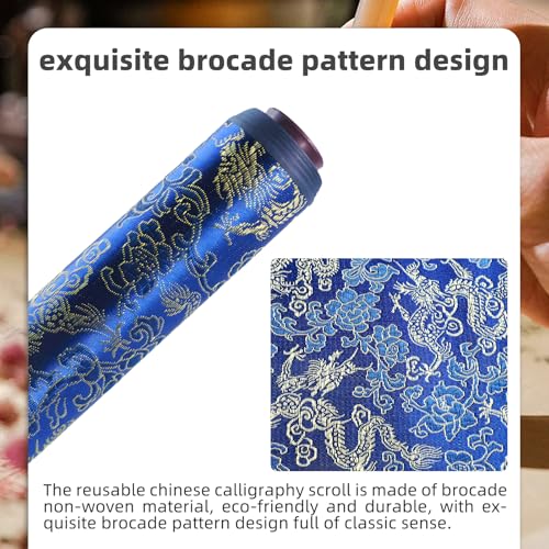 Flylin Calligraphy Cloth,Reusable Chinese Calligraphy Practicing Tool Blue - color: Blue