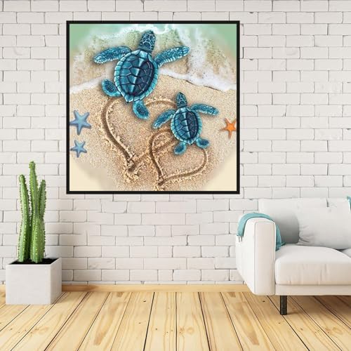 Lophomie Diamond Art Kits for Adults, 5D Sea Turtle Diamond Painting Kits - color: Diamond Art Turtle, size: 13.8x13.8in (35x35cm)