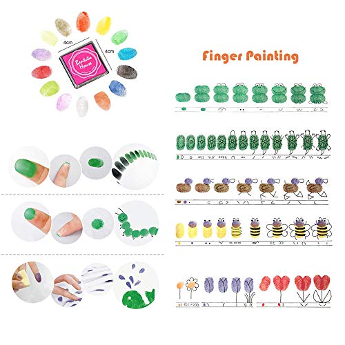 Dizdkizd Finger Craft Ink Pads, 20 Colors Craft Ink Pads for Rubber Stamps, Paper, Scrapbooking, Wood, Fabric, Best Gift for Kids - color: Set B