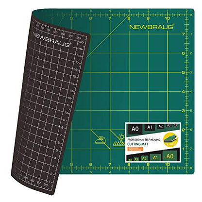 NEWBRAUG 9'' × 12'' Professional Self Healing Cutting Double Sided 5-Ply Mat, Best Gridded Rotary Cutting Board for Quilting, Sewing, Craft, Fabric & Scrapbooking (Green/Black)… - color: Green & Black, size: 12"L x 9"W