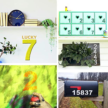 8 Inch Large Number Stencils Kit 0-9 Address Number Stencil Set Reusable Plastic Number Painting Templates Stencils for Address Number Mailbox Signs Road Parking Lot Door Trucks Painting Stencils - color: 8 Inch