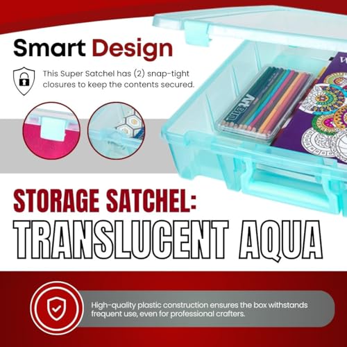 ArtBin 6955AA Super Satchel 1-Compartment Box, Art & Craft Organizer, 1-Pack, Translucent Aqua - color: Aqua
