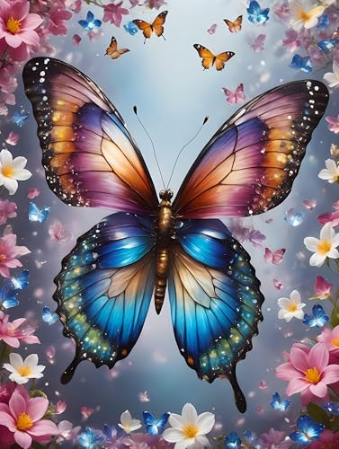 Yeadiffy Diamond Art Painting Kits for Adults Diamond Art Kits for Adults Beginners,5D Translucent Gems Diamond Painting,DIY Full Drill Diamond Gem Art and Crafts 12x16inch (Butterfly) - color: Butterfly