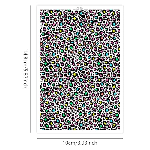 10 Sheets Clay Transfer Paper for Earrings & Polymer Clay, Leopard Print Pattern Water Transfer Paper for Polymer Clay Jewelry Necklaces Pendants DIY Craft Supplies 5.82x3.93inch - color: Leopard Print