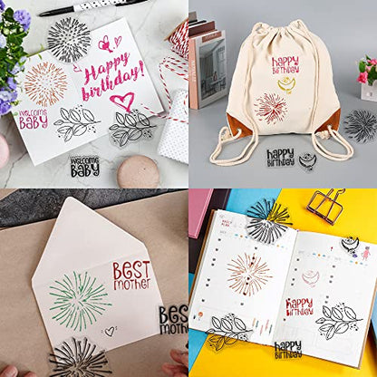4 Themes 45Pcs Clear Stamps, Retro Rubber Clear Stamp, Transparent Silicone Stamps Seal for DIY Scrapbooking Card Making Decoration, Style C - style: Style C
