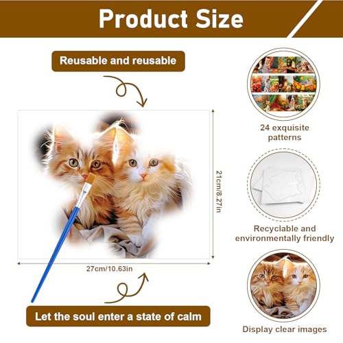 24Pcs Dementia Products for Elderly Reusable Water Painting Set for Seniors - color: Pet