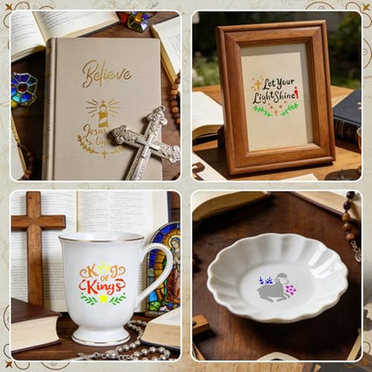 72 PCS 3x3 Inch Religion Christian Stencils for Painting - Religious Jesus Christ Cross Angels God Reusable Painting Templates on Wood, Glass, Fabric, Window Door Decor DIY Decoration - style: 72PCS Religion