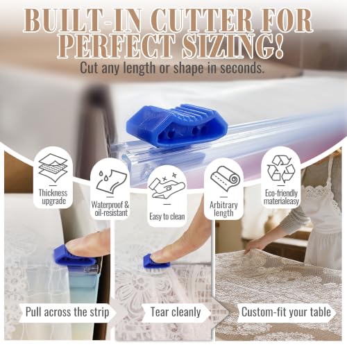 Plastic Table Cloth Disposable, 54In X 300Ft Lace Table Cover Roll | Plastic Table Cloth Roll, Thicker Plastic Table Cloth Disposable for Banquet, Catering Team, Display Table（LaceHeavy） - color: Laceheavy, size: 54" x 3600" (Rectangular)
