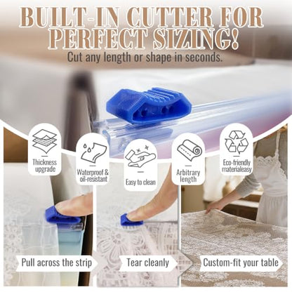 Plastic Table Cloth Disposable, 54In X 300Ft Lace Table Cover Roll | Plastic Table Cloth Roll, Thicker Plastic Table Cloth Disposable for Banquet, Catering Team, Display Table（LaceHeavy） - color: Laceheavy, size: 54" x 3600" (Rectangular)