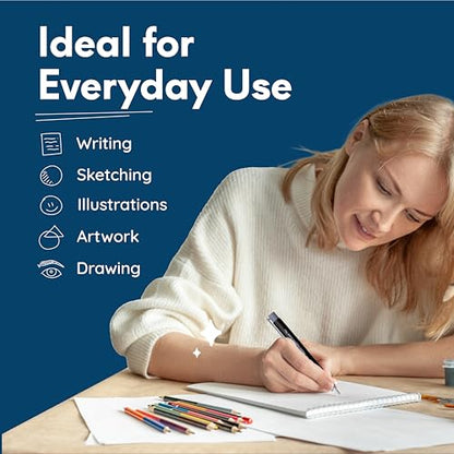 MozArt Eraser Pen Set 2 Pens + 10 Jumbo Refills for Mechanical Pencil - color: Black and White