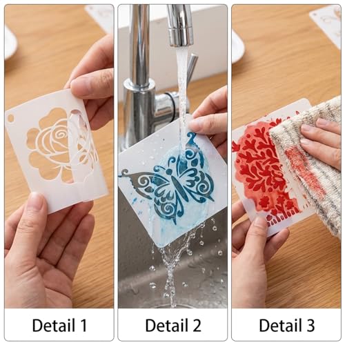 3 Inch Botanical Stencils for Painting - 80 Pcs Reusable Nature Craft Templates with Floral, Butterfly & Bird Motifs for DIY Home Decor, Wood Signs, Wall Art&Classroom Projects (3inch) - size: 3inch