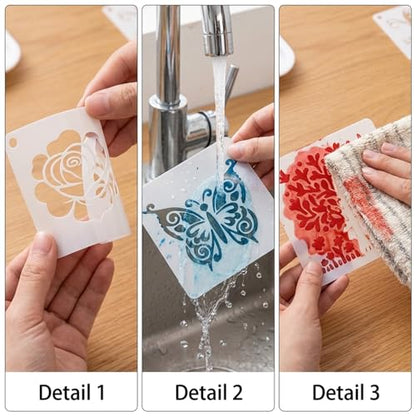 5 Inch Botanical Stencils for Painting - 80 Pcs Reusable Nature Craft Templates with Floral, Butterfly & Bird Motifs for DIY Home Decor, Wood Signs, Wall Art&Classroom Projects (Large) - size: 5inch