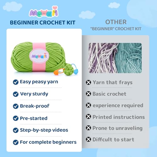 Mewaii Crochet Kit for Beginners, 3 Pack Sea Turtles Craft Set - color: Brown and Green