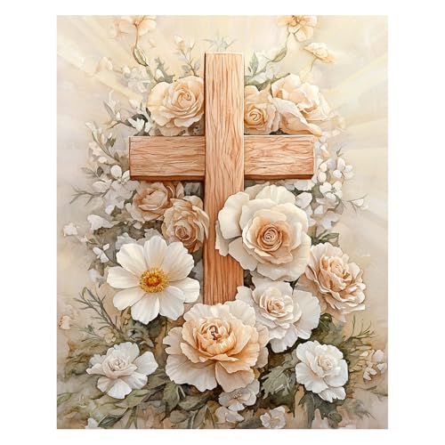 AUKELHJ Paint by Numbers Kit for Adults Beginner, Cross, 16X20 Inch - color: 12-Cross