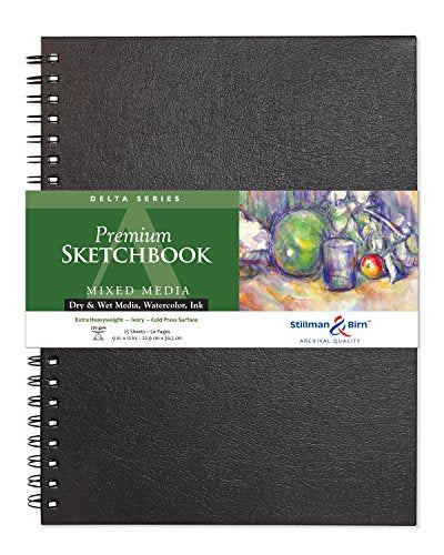 Stillman & Birn Delta Series Wirebound Sketchbook, 9" x 12", 270 gsm (Extra Heavyweight), Ivory Paper, Cold Press Surface - size: 9" x 12" 270 gsm (Extra Heavyweight)