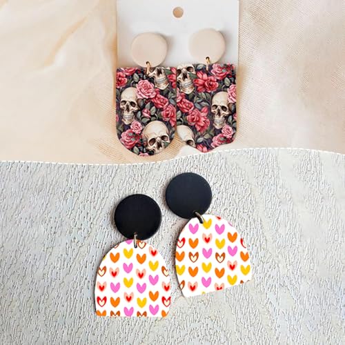20 Pcs Clay Transfer Paper for DIY Art Crafts, Halloween Skull Floral Butterfly Heart 4 Pattern Design Water Polymer Clay Transfer Sheets Paper for Polymer Clay Jewelry Earrings Making 5.82X3.93 in - color: 4 Pattern Sets