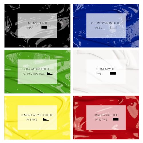 MEEDEN Acrylic Paint Set 1L: 33.8oz x 6 Colors Large Bulk Acrylic Paints | Heavy Body Gloss Finish Art Paints for Canvas Crafts Pumpkins Painting - color: 6 Colors - 1L