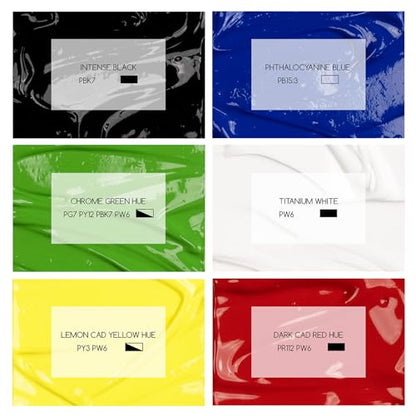 MEEDEN Acrylic Paint Set 1L: 33.8oz x 6 Colors Large Bulk Acrylic Paints | Heavy Body Gloss Finish Art Paints for Canvas Crafts Pumpkins Painting - color: 6 Colors - 1L