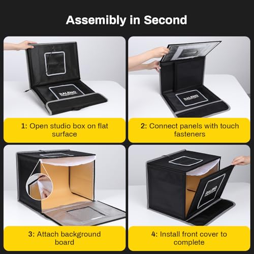 24W Light Box with Adapter, 16"x12" Lightbox for Product Photography | Dimmable LED Lights(CRI>97, 5500K), 6 Anti-Wrinkle Backdrops, Multi-Angle Shooting, Portable&Quick Setup, Unique Front Cover - size: 16*12*12 inch