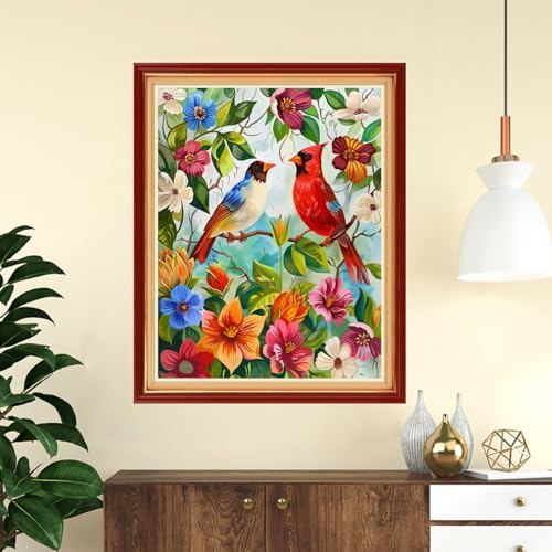 Funchey Stamped Cross Stitch Kits, DIY Cross Stitch Pattern for Adults Beginners Needlepoint Kits Embroidery Kit Arts and Crafts 11CT- Cute Colorful Bird 16x20 inch - color: Handicraft patterns08