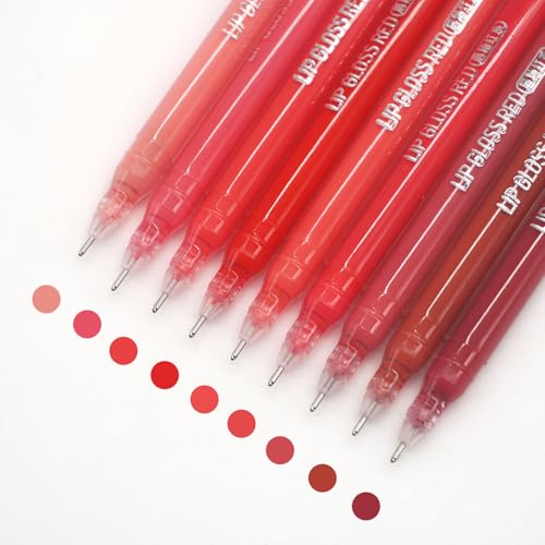 Gel Pens with 0.6mm Fine Point, 9 Colors Acrylic Drawing Gel Pen | Smooth Writing Pen Set for Journaling, Lip Stick Red, Drawing Pencils for Adult Coloring Books - color: Lip Stick Red