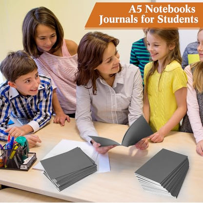 Mimorou 100 Pcs A5 Journals Notebooks Bulk,Grey,Lined - color: Grey, style: Lined