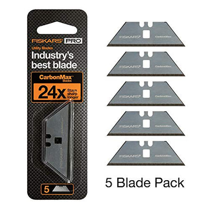Fiskars Pro CarbonMax 3/4" Utility Knife Replacement Blades, 5-Pack - style: 5-Pack