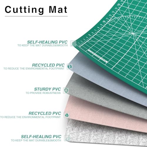 DIYSELF 8in×6in Cutting Mat, A5 Cutting Mat for Sewing, Fabric Craft Mat - color: Green, size: 8"L x 6"W