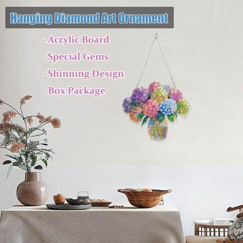 Eiflow Acrylic Diamond Art Hanging Kit for Adults, DIY Diamonds Painting Door Hanger Board Kit, Special Crystal Diamond Art Painting Pendant Ornament (G#006) - color: G#006