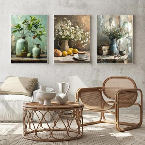 3 Pack Vase Diamond Art Kits for Adults Diamond Painting Kit for Beginner | 5D DIY Rustic Flowers Funny Diamond Dots Full Drill Crafts for Gem Art Dot Art for Adults Home Wall Decor for Teens 12x16 in - color: DP03184
