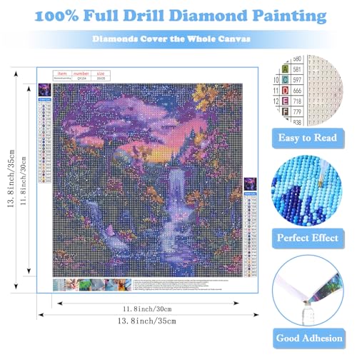 Waterfall Landscape Diamond Art Kits for Adults, DIY Diamond Painting Kits - color: QY154