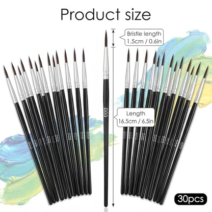 30Pcs Fine Paint Brushes #000 Fine Line Brushes Set