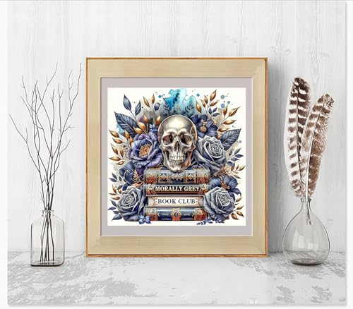 Diamond Art Kits for Adults,Skull Book Diamond Painting Kits 14x14in | Diamond Painting Kit - Sparkling Full Drill Design Perfect for Home Decor, Holiday Gifting, And Relaxing Crafting 14x14inch - color: DP00750