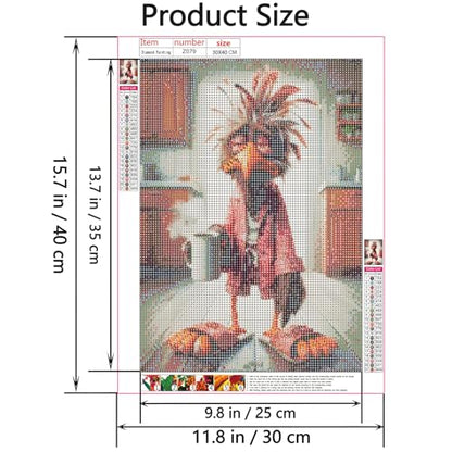 Shouruihua Diamond Painting Kits for Adults, Chicken Diamond Art Kits | Funny Animal, Gem Art, Diamond Dotz Kits, Diamond Dots, Full Round Drill Diamond Painting Kits for Adults, 11.8x15.7 in - color: Stay Up Night Chicken