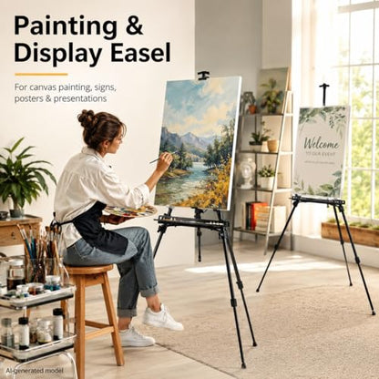 RRFTOK 21-61 Inch Adjustable Art Easel Stand for Painting with Tray - style: 61B 1-Pack