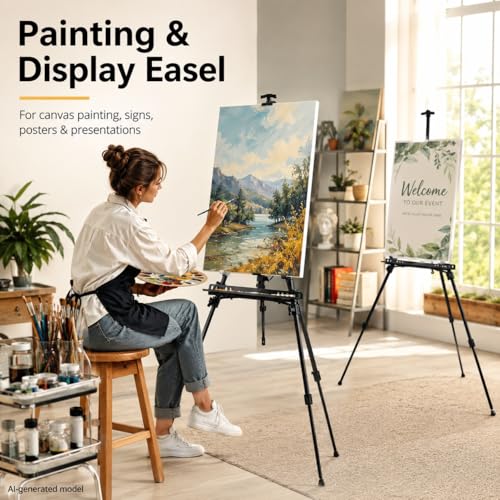 RRFTOK 21-61 Inch Adjustable Art Easel Stand for Painting with Tray - style: 61B 1-Pack